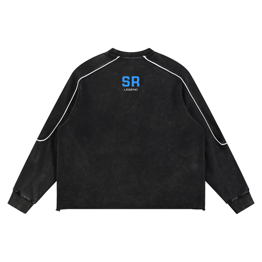 Mineral Wash Piping Raw Hem Sweatshirt