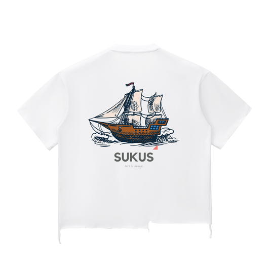 Snow Wash Raw-Hem Boxy T-shirt