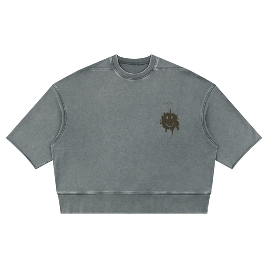 Unisex Mineral Wash Boxy Raw Edge T-Shirt