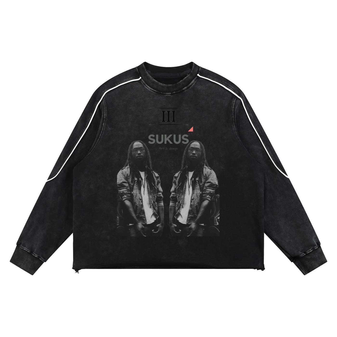 Mineral Wash Piping Raw Hem Sweatshirt