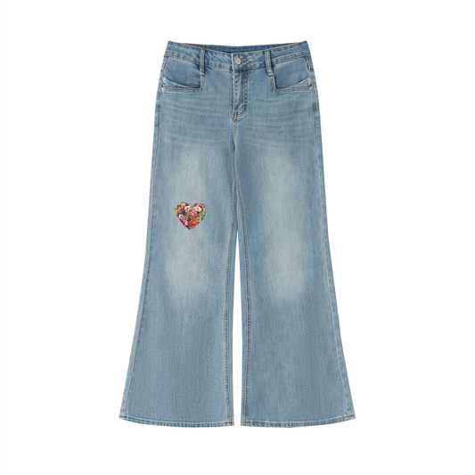 Women's Vintage Wash Flared Leg Jeans