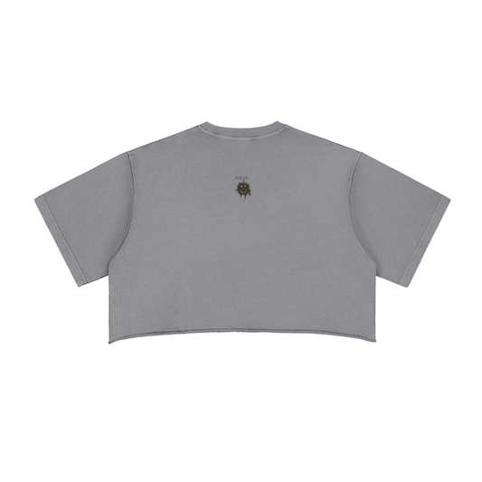 Snow Washed Raw Edge Crop Top